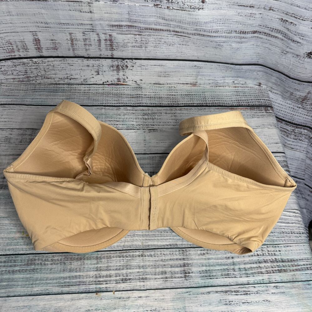 Lane Bryan Cacique Lightly Lined Full Coverage Underwire Lace Trim Beige Bra 46H - Picture 3 of 4